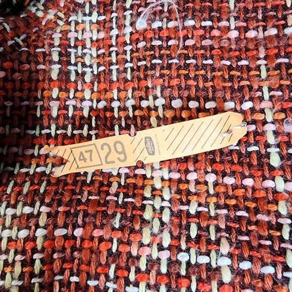 Rafella Womens Woven Jacket Red White Raw Hems Womens Size 10 Acrylic Wool Blend - Picture 10 of 11